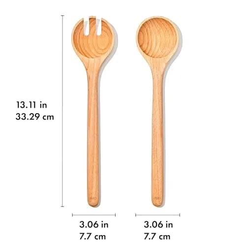 OXO Good Grips Beechwood Salad Servers – 2-Piece Set | Classic Design for Effortless Serving thumbnail 5