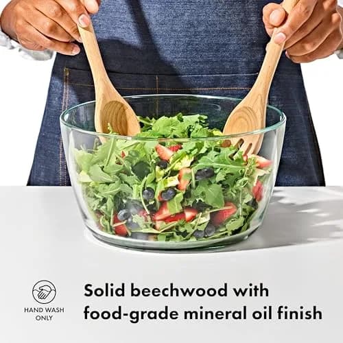 OXO Good Grips Beechwood Salad Servers – 2-Piece Set | Classic Design for Effortless Serving thumbnail 2