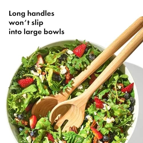 OXO Good Grips Beechwood Salad Servers – 2-Piece Set | Classic Design for Effortless Serving thumbnail 3