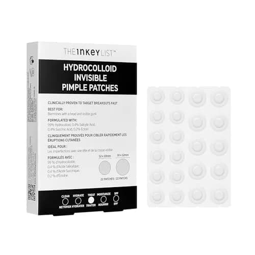 The INKEY List Hydrocolloid Invisible Pimple Patches 22 Pack | Fast-Acting, Seamless, All Skin Tones thumbnail 1