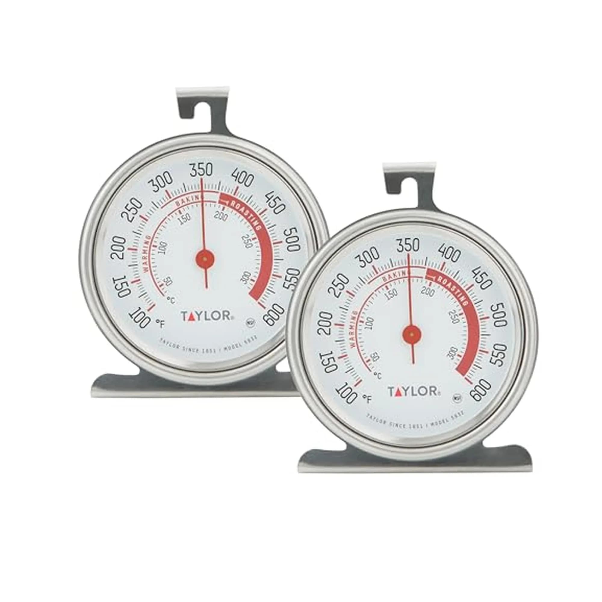 Taylor Large Dial Oven Thermometer 2-Pack, 3.25 Inch Stainless Steel | Measures 100°F-600°F - main product image