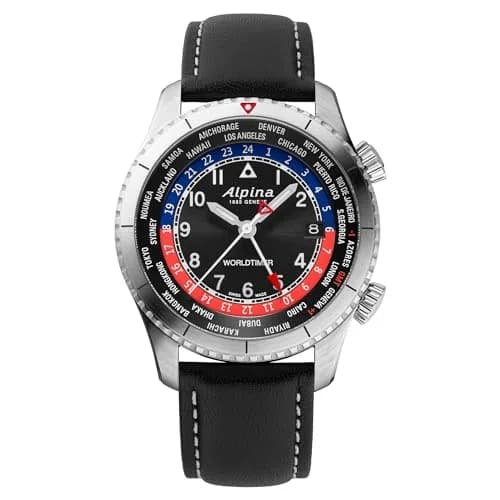 Alpina Men's Swiss Startimer Worldtimer Quartz Watch, Stainless Steel, GMT, Sapphire Crystal | GMT & Worldtimer Functionality thumbnail 1