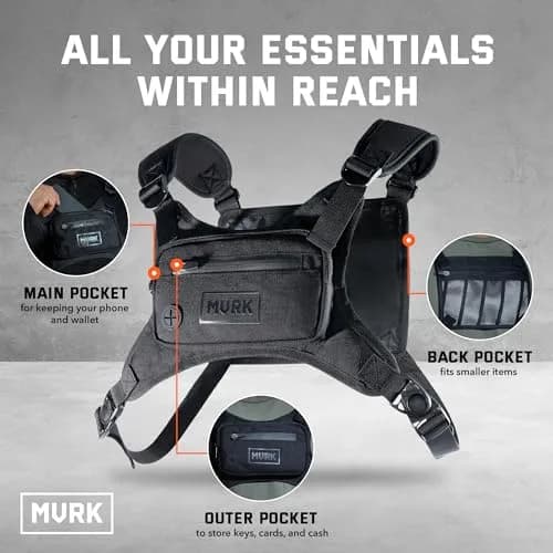 MVRK Water Resistant Running Vest Chest Pack | Reflective & Lightweight for Outdoor Training thumbnail 2