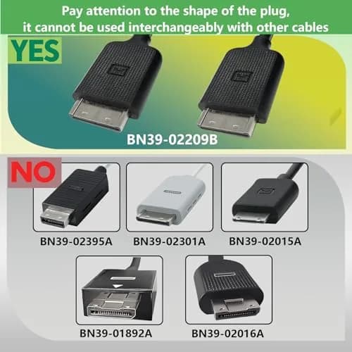 Tjyuze 2m/6.5ft BN39-02209B One Connect Cable Compatible with Samsung KS7000 TV | 2 Meter Length, Black thumbnail 7