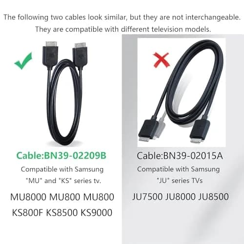 Tjyuze 2m/6.5ft BN39-02209B One Connect Cable Compatible with Samsung KS7000 TV | 2 Meter Length, Black thumbnail 3
