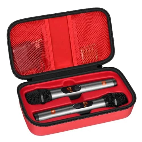 Againmore Wireless Microphone Case Red | Dual Mic Travel Bag for JBL Wireless Two Microphone System thumbnail 1