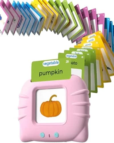 Airbition Talking Flash Cards for Toddlers Ages 1-6, 224 Words English Pink | Montessori Language Learning Toy with American Accent — 224 Words English Pink