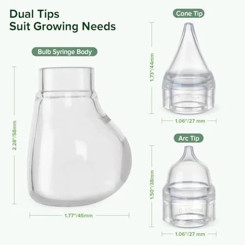 Haakaa Silicone Baby Nasal Aspirator Bulb Syringe with 2 Tips | Gentle Mucus Removal for Newborns & Toddlers thumbnail 7