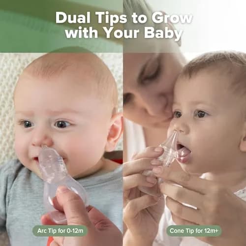 Haakaa Silicone Baby Nasal Aspirator Bulb Syringe with 2 Tips | Gentle Mucus Removal for Newborns & Toddlers thumbnail 2