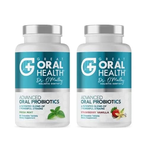 Great Oral Health Advanced Oral Probiotics Mint & Strawberry Vanilla 120 Count (2 x 60 Count) | Dentist Formulated for Bad Breath Treatment thumbnail 1