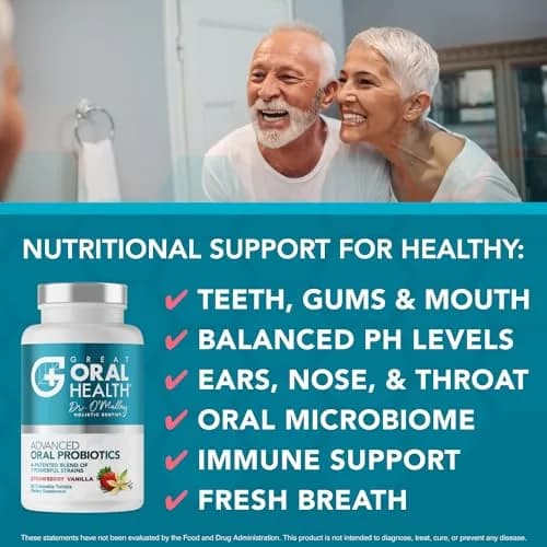Great Oral Health Advanced Oral Probiotics Mint & Strawberry Vanilla 120 Count (2 x 60 Count) | Dentist Formulated for Bad Breath Treatment thumbnail 3