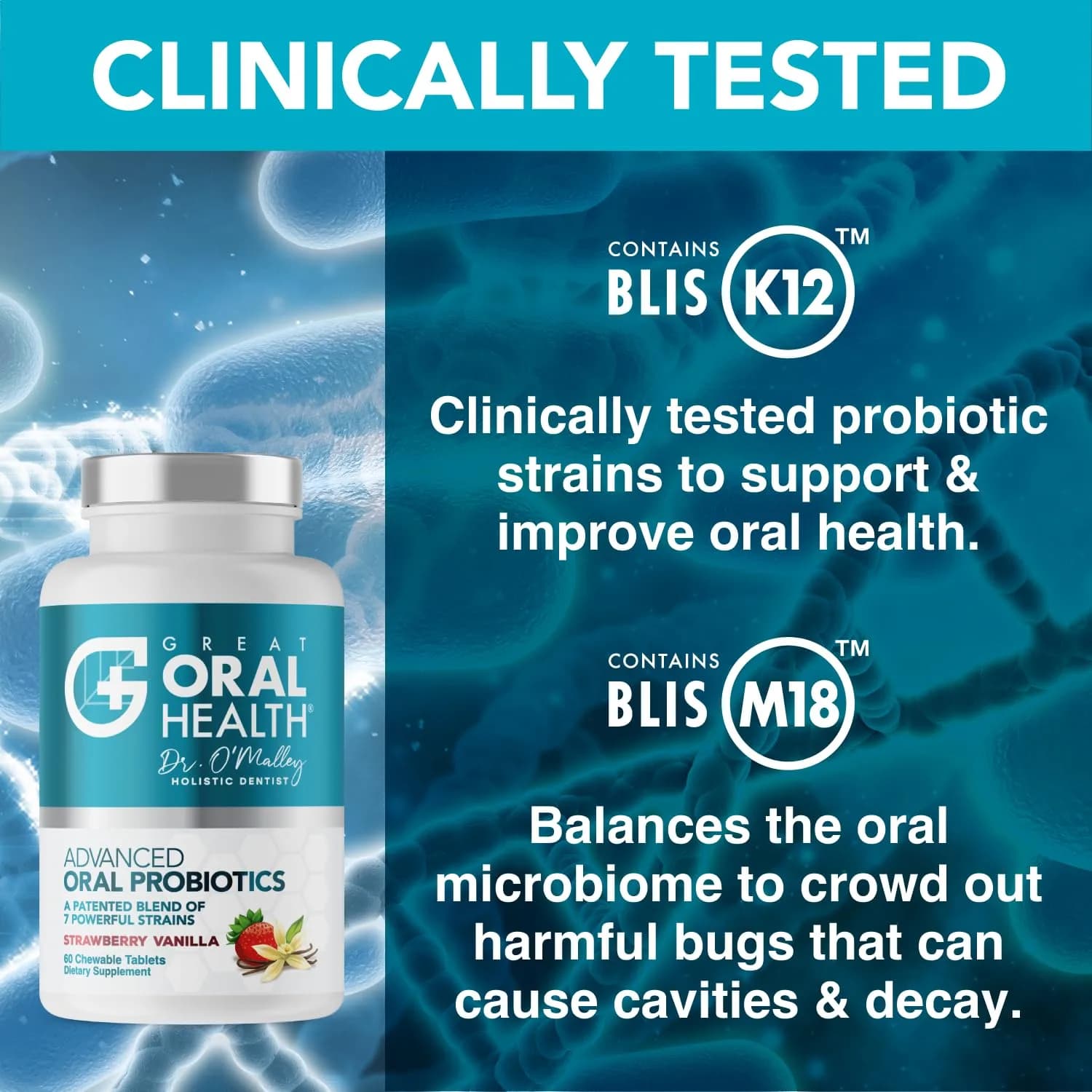 Great Oral Health Probiotics - Mint & Strawberry Vanilla Flavor, 120 Count (2 Pack) - view 4