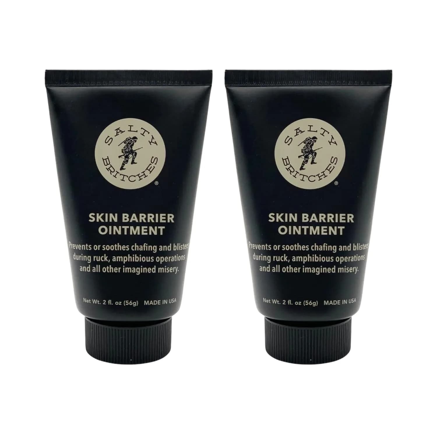Salty Britches Skin Barrier Ointment, Anti Chafe, Berry Scented - 2pk | Military-Grade Skin Protection for All-Day Endurance — 2 Ounce