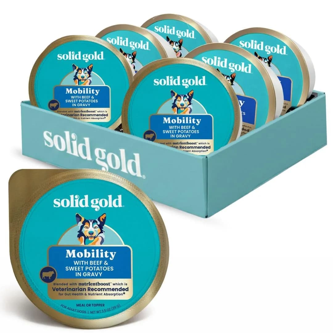 Solid Gold Wet Dog Food Topper, Beef & Veggies, 6ct | Supports Mobility & Gut Health — Hip & Joint Beef & Veggies