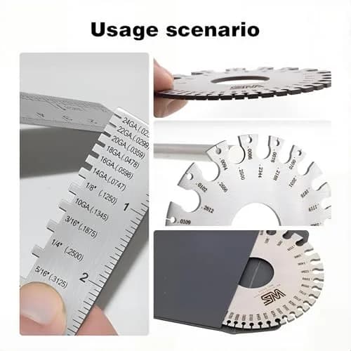 WeldingStop Wire Sheet Thickness Gauge & Round Cable Sheet Gage Set, 2.85'' (72.5mm) & 3.35'' (85mm) | Precision Measuring Tools thumbnail 5