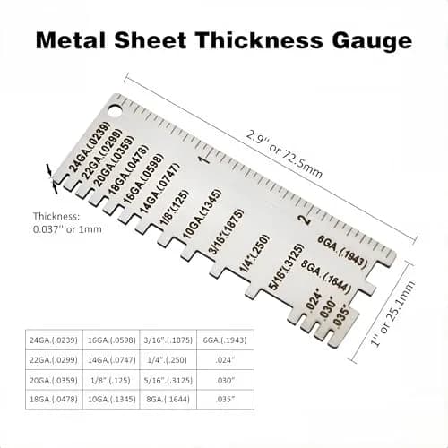 WeldingStop Wire Sheet Thickness Gauge & Round Cable Sheet Gage Set, 2.85'' (72.5mm) & 3.35'' (85mm) | Precision Measuring Tools thumbnail 2
