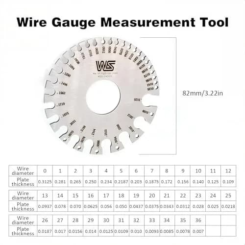 WeldingStop Wire Sheet Thickness Gauge & Round Cable Sheet Gage Set, 2.85'' (72.5mm) & 3.35'' (85mm) | Precision Measuring Tools thumbnail 4