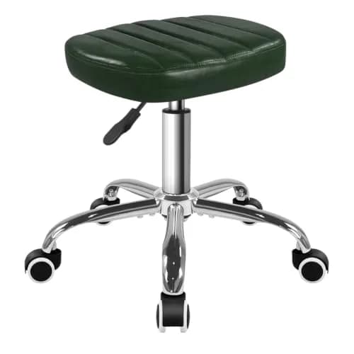 BFTOU Minimalist Square Swivel Stool with Wheel, Height-Adjustable, Waterproof, 17.7x17.7x19.3 inches | Stable & Durable thumbnail 1