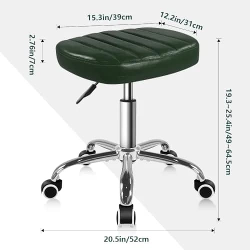 BFTOU Minimalist Square Swivel Stool with Wheel, Height-Adjustable, Waterproof, 17.7x17.7x19.3 inches | Stable & Durable thumbnail 2