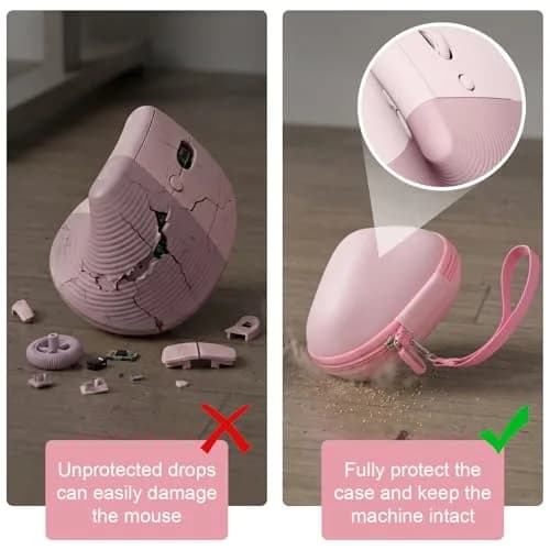 ANKHOH Pink Portable Electronic Device Cover for Logitech Lift Vertical Mouse | Travel & Storage thumbnail 2