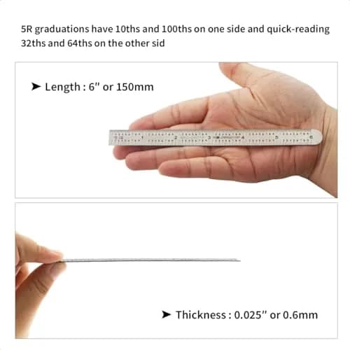 WeldingStop 6-inch Machinist Ruler 150mm | Laser Engraved Stainless Steel Scale thumbnail 4