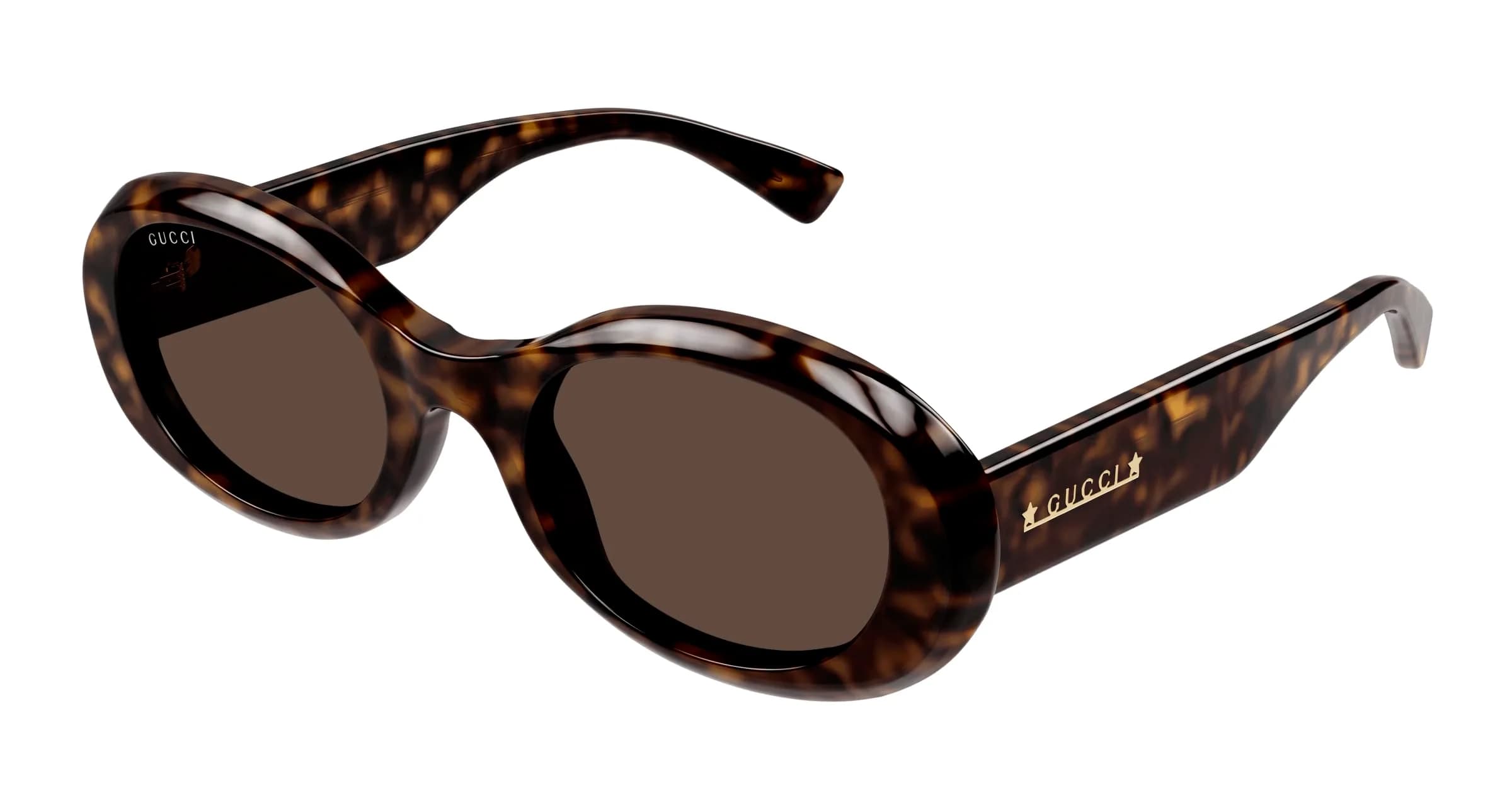 Gucci GG1587S-002 Havana round Ladies Sunglasses for Womens | Brown Plastic Frame, 52mm Lens