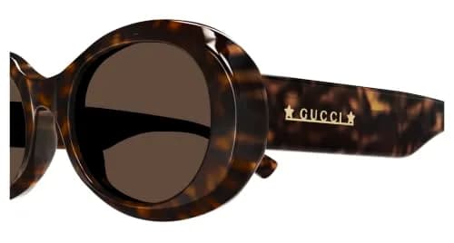 Gucci GG1587S-002 Havana round Ladies Sunglasses for Womens | Brown Plastic Frame, 52mm Lens thumbnail 3