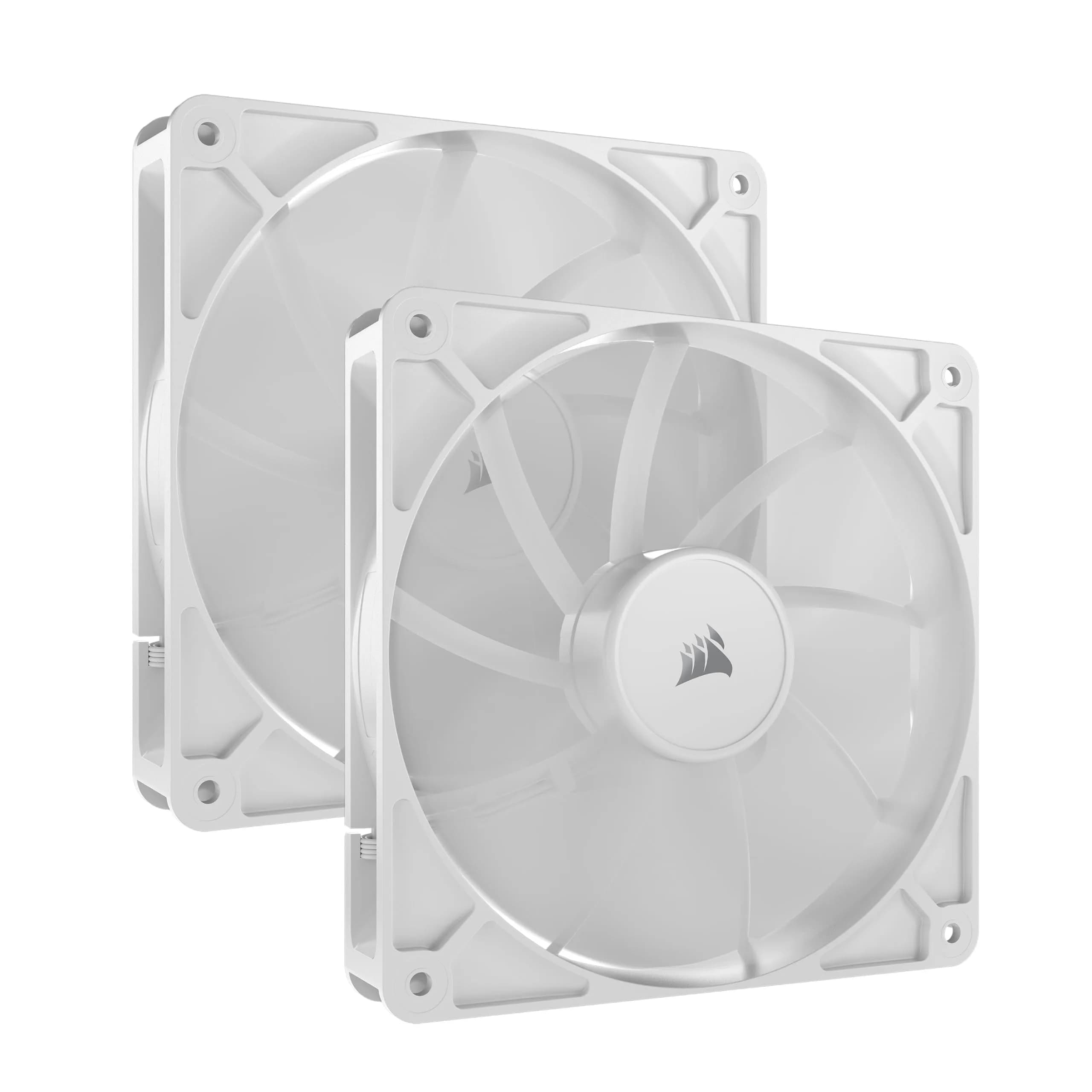 Corsair RS140 140mm PWM Fans Dual Pack | Low-Noise Magnetic Dome Bearings, Daisy-Chain Connection, White