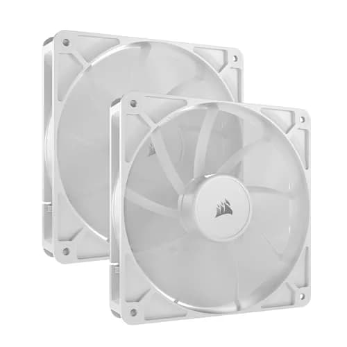 Corsair RS140 140mm PWM Fans Dual Pack | Low-Noise Magnetic Dome Bearings, Daisy-Chain Connection, White thumbnail 1