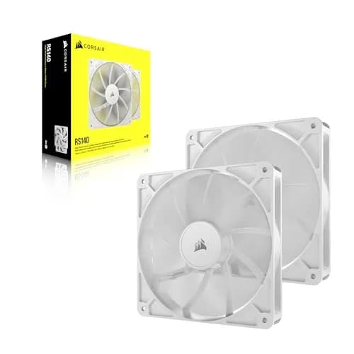 Corsair RS140 140mm PWM Fans Dual Pack | Low-Noise Magnetic Dome Bearings, Daisy-Chain Connection, White thumbnail 6