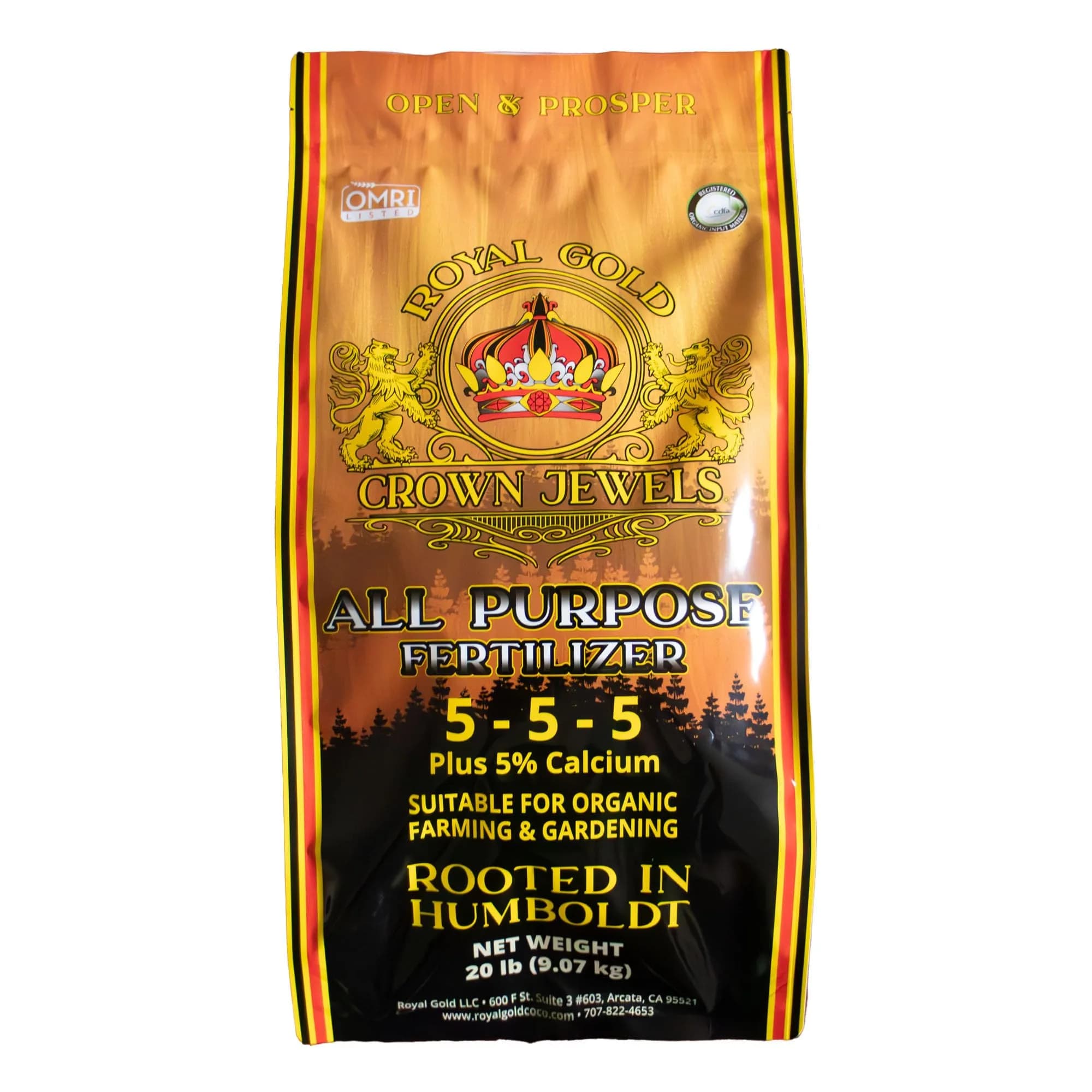 Royal Gold Organic All Purpose Fertilizer 20 lbs | OMRI & CDFA Certified for Organic Gardening