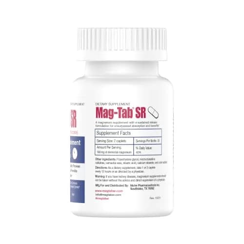MAG-TAB SR Extended Release Magnesium Lactate 60 Count | Supports Sleep & Muscle Health thumbnail 2