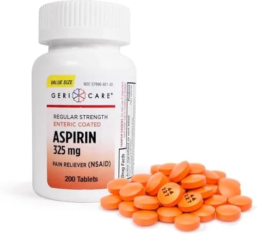 GeriCare Aspirin Tablets 325mg | Enteric Coated Pain & Fever Relief for Adults thumbnail 1