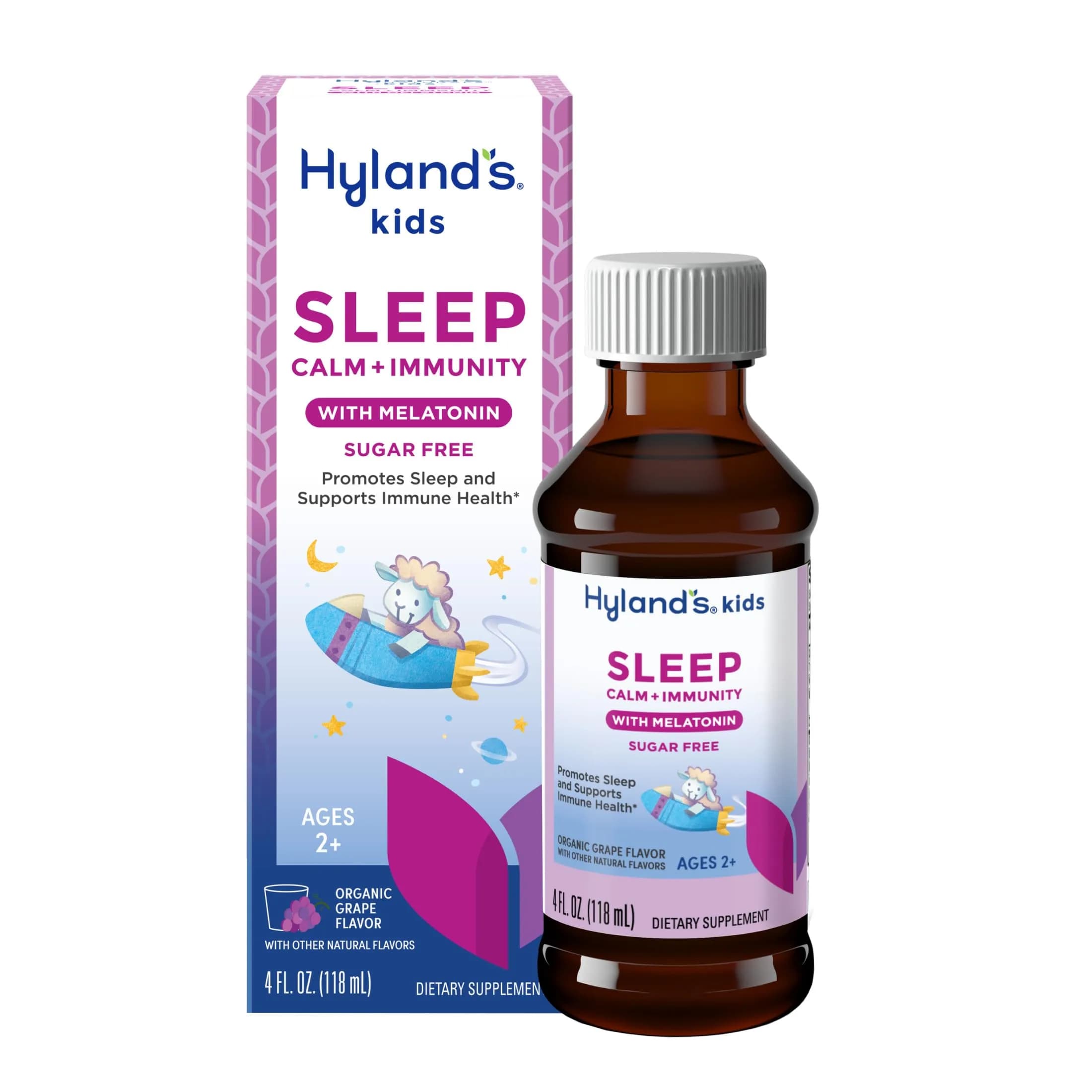 Hyland's Kids Melatonin Sleep + Immune Support, Sugar-Free, 4oz | Supports Sleep & Immunity for Ages 2+ — Mill