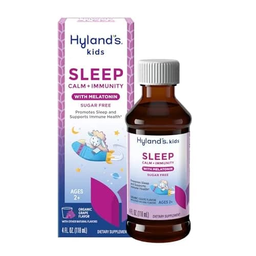 Hyland's Kids Melatonin Sleep + Immune Support, Sugar-Free, 4oz | Supports Sleep & Immunity for Ages 2+ thumbnail 1