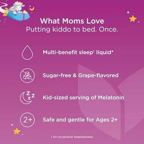Hyland's Kids Melatonin Sleep + Immune Support, Sugar-Free, 4oz | Supports Sleep & Immunity for Ages 2+ thumbnail 6