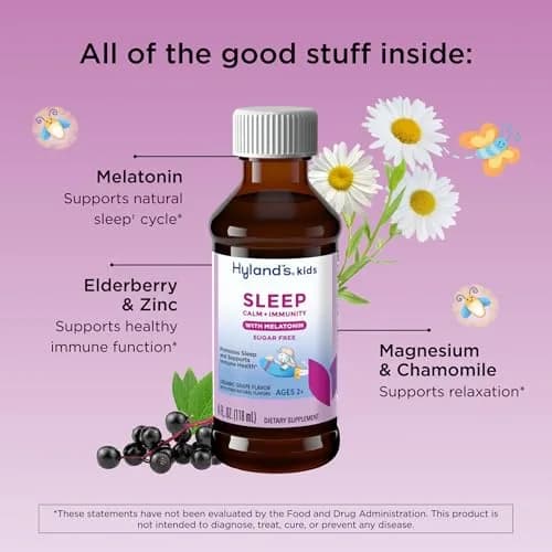 Hyland's Kids Melatonin Sleep + Immune Support, Sugar-Free, 4oz | Supports Sleep & Immunity for Ages 2+ thumbnail 3