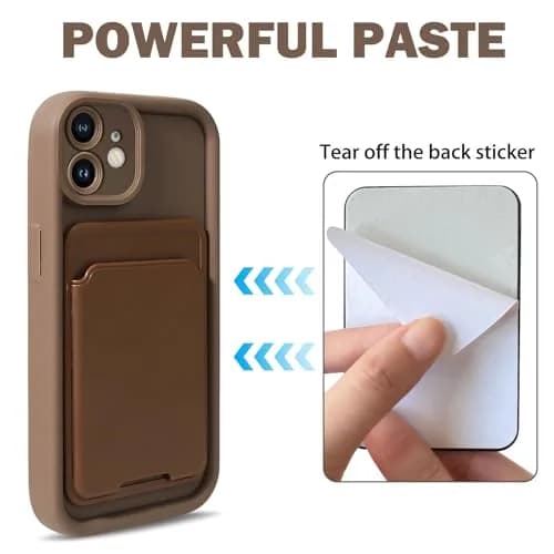 Lovmooful for iPhone 12 Case Brown | Stylish Card Holder & Medium Protection thumbnail 4