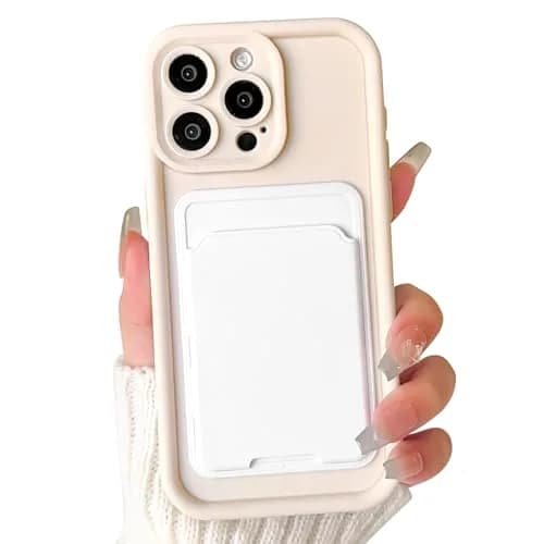 Lovmooful for iPhone 12 Pro Max Case White | Stylish Card Holder & Medium Protection thumbnail 1