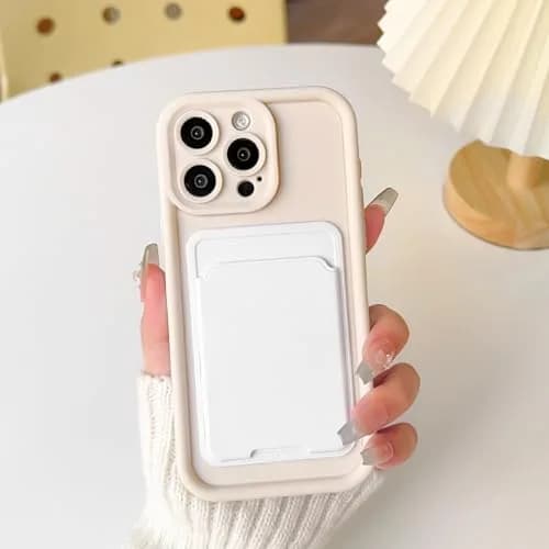 Lovmooful for iPhone 12 Pro Max Case White | Stylish Card Holder & Medium Protection thumbnail 3