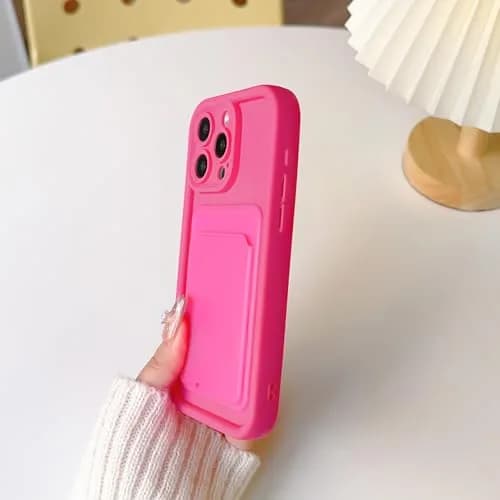 Lovmooful for iPhone 15 Pro Case Cute Color Card Holder-Hot Pink | Slim, Stylish & Practical thumbnail 5