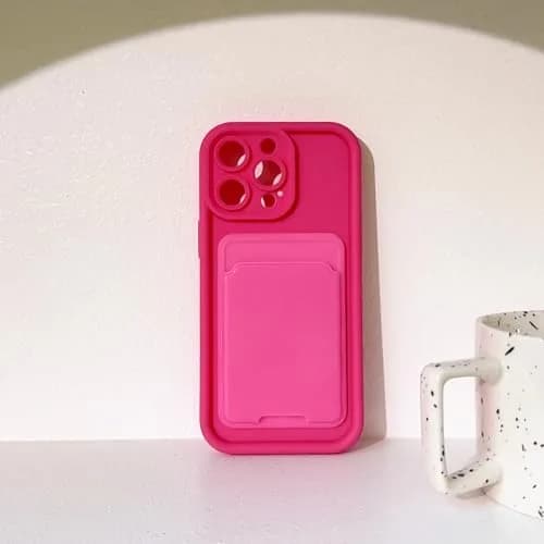 Lovmooful for iPhone 15 Pro Case Cute Color Card Holder-Hot Pink | Slim, Stylish & Practical thumbnail 6