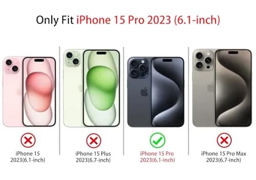 Lovmooful for iPhone 15 Pro Case Cute Color Card Holder-Hot Pink | Slim, Stylish & Practical thumbnail 7