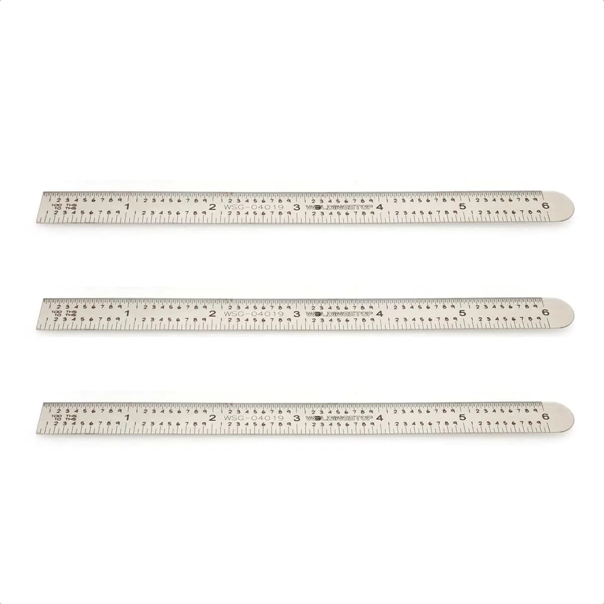 WeldingStop 6-Inch Machinist Ruler Set 3pcs | 150mm Flexible Stainless Steel Rule with 5R Graduations - main product image