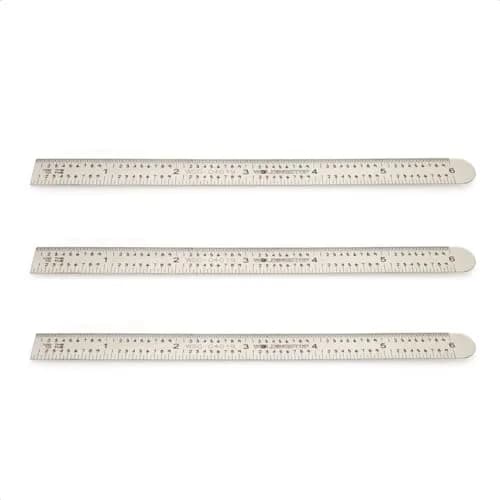WeldingStop 6-Inch Machinist Ruler Set 3pcs | 150mm Flexible Stainless Steel Rule with 5R Graduations thumbnail 1