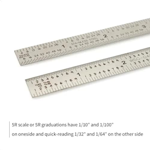 WeldingStop 6-Inch Machinist Ruler Set 3pcs | 150mm Flexible Stainless Steel Rule with 5R Graduations thumbnail 3