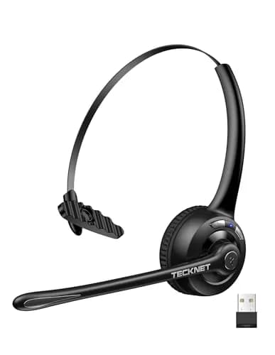 TECKNET Wireless Headset with Noise Cancelling Mic & USB Dongle | 20-Hour Battery Life thumbnail 1