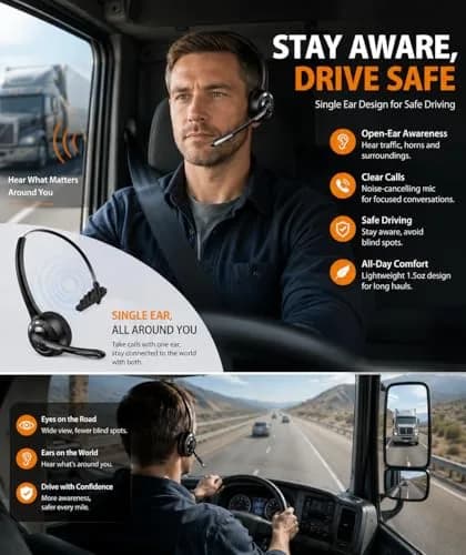 TECKNET Wireless Headset with Noise Cancelling Mic & USB Dongle | 20-Hour Battery Life thumbnail 7