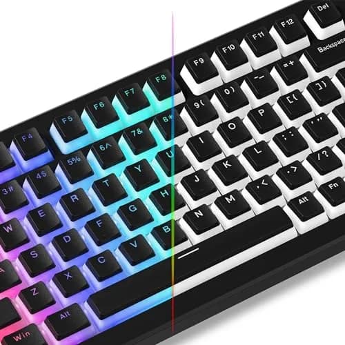 Womier Pudding Keycaps, Black PBT Shine Through Keycaps | Custom OEM Profile for MX Switches thumbnail 1