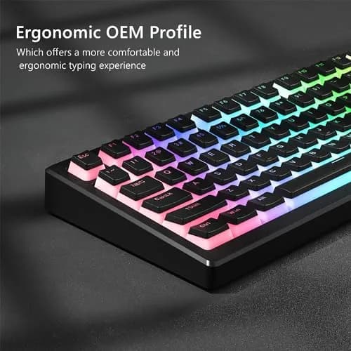 Womier Pudding Keycaps, Black PBT Shine Through Keycaps | Custom OEM Profile for MX Switches thumbnail 3